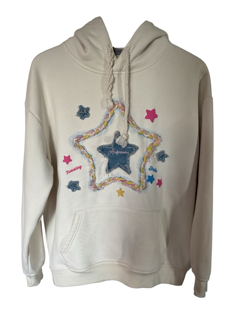 Aelfric Eden Cream Hoodie with Braided Drawcords